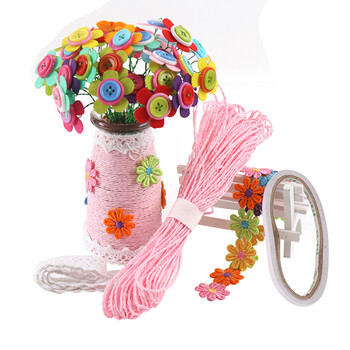 纽扣花束手工材料包 儿童幼儿园手工diy制作材料包美劳素材亲子手工