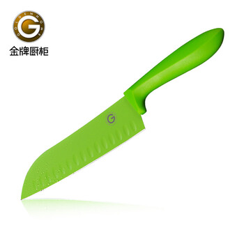 
                                        GOLDENHOME 炫彩四件套 不锈钢刀 厨房刀具 厨师刀 三德刀 多用刀 水果刀 莹绿                