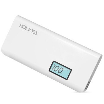 
                                        罗马仕（ROMOSS）10000毫安sense4P轻薄小巧迷你便携LED数显屏高清移动电源充电宝白色 适用于苹果华为小米                