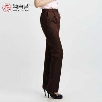 独自芳 宾馆酒店保洁员工作制服长裤工作裤松紧直筒裤子客房服务员PA保洁裤女大码 冬裤 XL