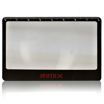 RIMIX 便携式卡片放大镜 超薄户外取火放大镜 袖珍高清阅读镜 黑色