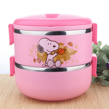 史努比（SNOOPY） 快乐不锈钢保温饭盒1800ml DF-8007R 红色