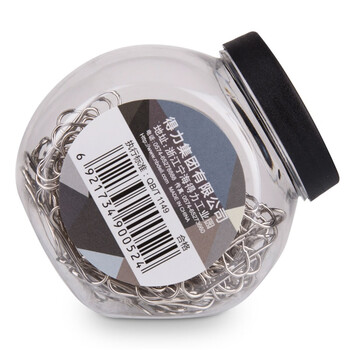 得力（deli）(deli)29mm镀镍回形针 3号金属防锈曲别针 200只/桶 办公室文具用品 0052