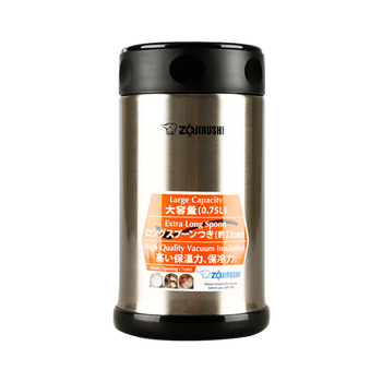 象印ZOJIRUSHI焖烧壶不锈钢真空保温饭盒桶罐粥壶闷烧杯SW- FBE75-XA本色(配袋汤匙)