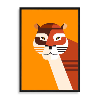 现代简约装饰画客厅沙发背景墙墙画卧室餐厅玄关儿童房动物挂画 老虎b