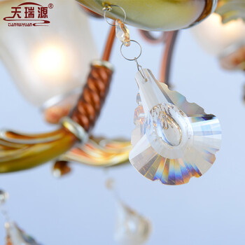 天瑞源欧式田园吊灯复古树脂客厅灯浪漫法式卧室灯北欧餐厅灯具饰 八头朝上吊灯