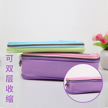 国誉(KOKUYO)淡彩曲奇双拉链大容量文具盒多层笔袋收纳包210*93*30(+40)mm粉/紫WSG-PCC12-2 国誉(KOKUYO)淡彩曲奇双拉链大容量文具盒多层笔袋收纳包210*93*30(+40)mm粉/紫WSG-PCC12-2