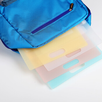 国誉(KOKUYO)A4手提式风琴包淡彩曲奇学生竖款资料册文件夹 5层6袋 粉色1个 WSG-DFC65P