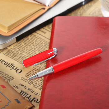 毕加索（pimio）钢笔 签字笔财务特细0.38mm商务办公礼品成人学生练字男女开学礼物马拉加系列916法兰红