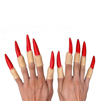 万圣节巫婆手指 鬼节贞子手指甲 恐怖整人道具 女鬼手指 红色
