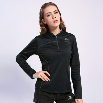 骆驼牌运动情侣款卫衣 男女款半开胸针织上衣 黑色 (女款a7w1t9102)