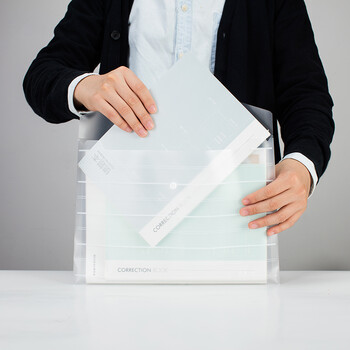 得力（deli）10只A4加厚磨砂质感透明文件袋 条纹资料袋按扣档案袋合同 试卷票据收纳袋 学习用品 8302