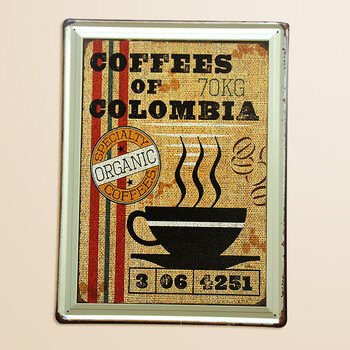 莎芮 复古怀旧铁艺画 铁皮画酒吧装饰品 咖啡店铁艺壁饰墙面壁挂 tp