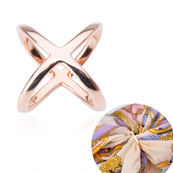 低调简约百搭丝巾扣h围巾扣方巾扣披肩扣 玫瑰金【图片 价格 品牌