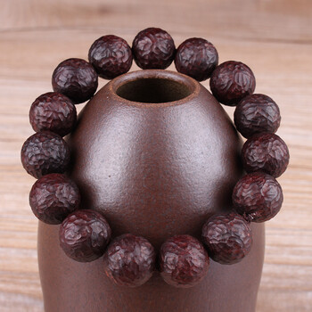 小叶紫檀老料高密度高油性锤纹珠手串 1.5cm 31.79g