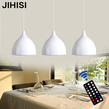 吉海仕（JIHISI）LED 遥控餐厅灯 吊灯 三头 吧台 单头正白光3W无遥控