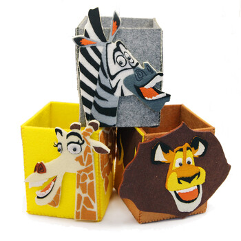 免裁剪动物系列收纳盒置物盒储物盒迪鸥不织布手工diy布艺材料包 斑马