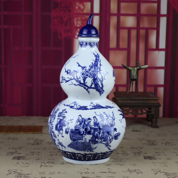 
                                        酒瓶酒具青花瓷酒坛子陶瓷5斤装景德镇红酒壶泡酒瓶储酒瓶泡酒坛杨梅酒瓶空酒瓶散酒瓶可定 葫芦瓶                