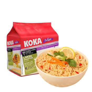 KOKA 可口方便面 星洲叻沙味 非油炸快熟拉面泡面 85g*4 新加坡进口