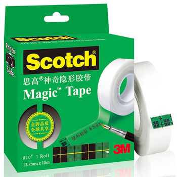 3M 思高 隐形胶带 磨砂透明神奇错题胶带 无痕隐形 可黏错题 办公用品 810-HH10 12.7mm×10m 2包装 3M 思高 隐形胶带 磨砂透明神奇错题胶带 无痕隐形 可黏错题 办公用品 810-HH10 12.7mm×10m 2包装