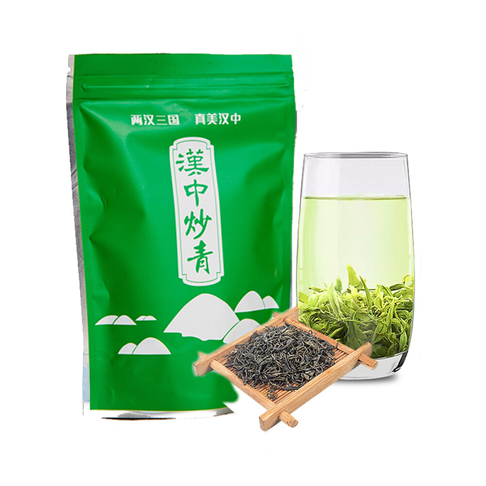 京东超市曼青茶叶绿茶汉中炒青陕青春茶新茶手工炒制生态茶100g