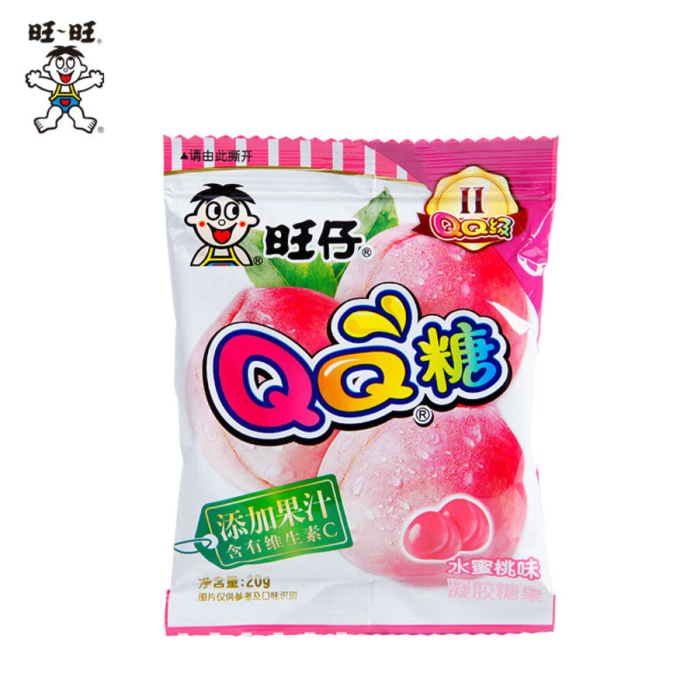 旺旺旺仔QQ糖水果汁软糖9口味可选橡皮糖休闲零食糖果 水蜜桃味20g*1