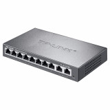 TP-LINK SL1210P 10口千兆上联POE交换机 8个百兆口+2千兆口+1千兆光纤口