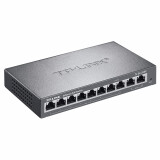 TP-LINK SL1210P 10口千兆上联POE交换机 8个百兆口+2千兆口+1千兆光纤口