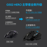 罗技（G）G502 HERO主宰者有线鼠标 游戏鼠标 HERO引擎 RGB鼠标 电竞鼠标 25600DPI