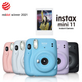 富士instax立拍立得 一次成像相机 mini11 冰晶白（含官方配件包）