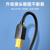 山泽（SAMZHE）打印机数据线 USB2.0方口高速连接线 支持惠普佳能爱普生打印机A公对B公 黑色3米 SD-30C