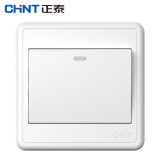 正泰（CHNT）NEW1-C00100A 86型明装开关插座 一开单控 白色一开单控开关（5只装）