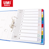 悠米（umi）W16001X彩色PP分类索引纸 分隔纸十色