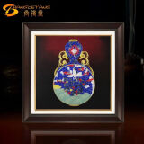 尚得堂纯手工制作景泰蓝工艺画金丝彩沙客厅装饰画卧室餐厅挂画 带框45*45