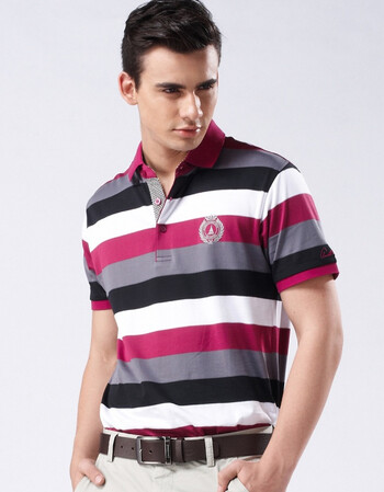 美国花雨伞男装 t恤紫色涤棉短袖t恤 柔软抗皱ap111ba18-77 m