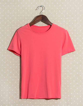 男士短袖t恤衫 男纯色打底衫 男上衣255-zt133 西瓜红 m