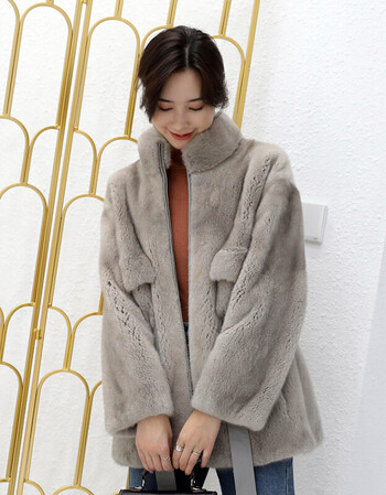 【2019新款】新款貂皮大衣女中长款整貂皮草外套反季冬大码裘皮大衣