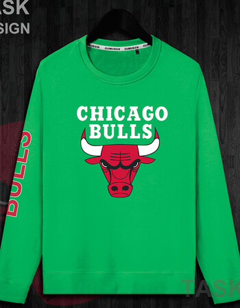 公牛队球衣秋冬季薄款训练服男卫衣加绒运动情侣童装外套 绿色薄款