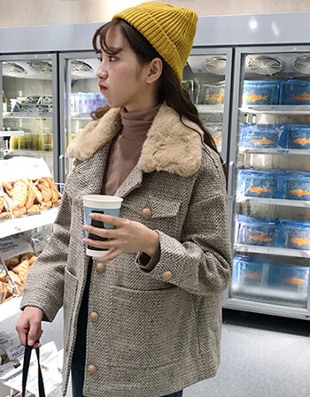 【2019当季新品】梨子大衣女可可里小姐店铺冬季深冬外套加厚对不起我