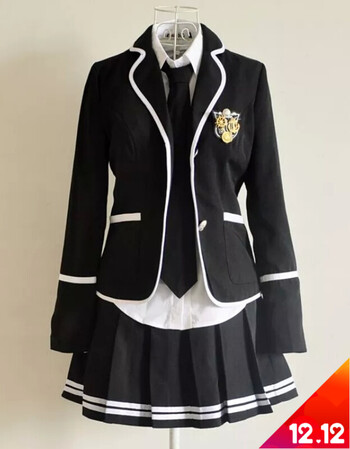 学院风学生服套装校服裤水手服jk制服百褶裙韩版高中学生班服 黑色 女