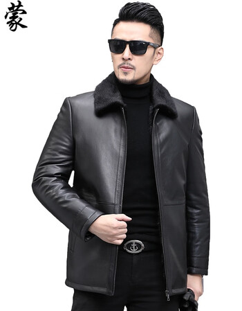 培蒙peimeng品牌轻奢冬季貂皮大衣男中长款商务男装绵羊皮外套爸爸装