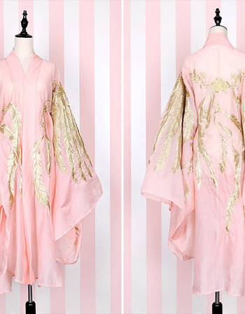 现货魏晋风汉服大袖衫女外披薄纱古风刺绣花日常单件百搭广袖古装