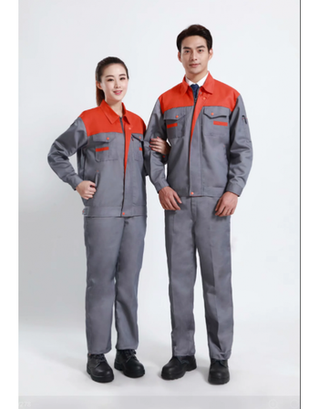 松下电器工作服长袖定制志高售后维修工装外套印字logo上橘下灰上衣