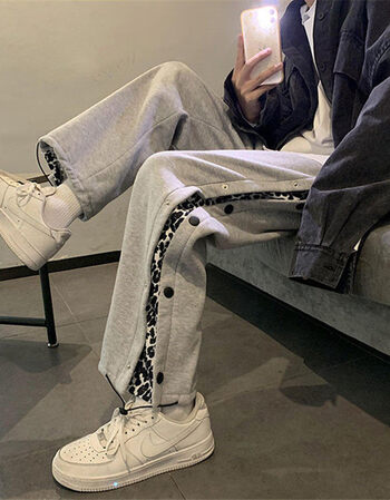 加绒外裤女中学生党冬季裤子束腿裤宽松韩版春秋灰色运动休闲抽绳束脚