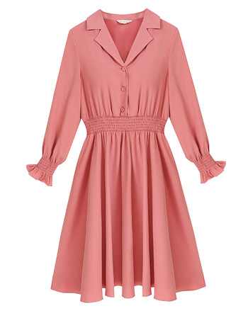 0秋装新款大码女装藏肉00斤胖妹妹减龄喇叭袖连衣裙 深粉色 大码xxl