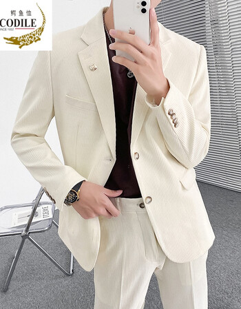 西装两件套男结婚礼服英伦风休闲西服套装男士商务正装潮免烫抗皱垂感