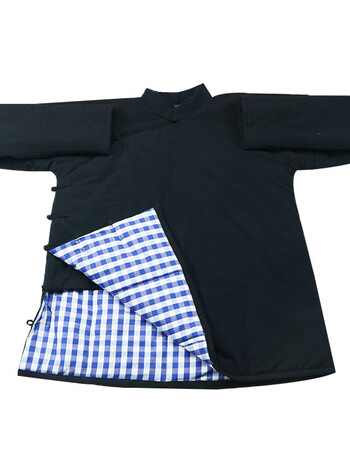 老式棉衣唐装大襟棉袄男女斜襟冬季偏襟上衣传统连肩中式 黑色 165