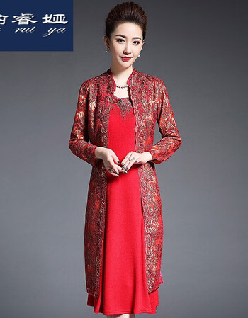 结婚妈妈婆婆礼服套装秋婚礼装婚宴两件套2018新款女高贵气质喜裙秋