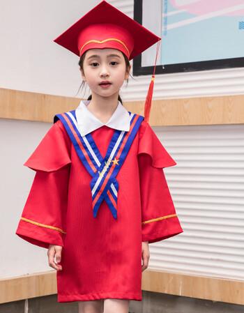 儿童博士服幼儿园小学生毕业照服装博士帽拍照衣服毕业礼服学士服休闲