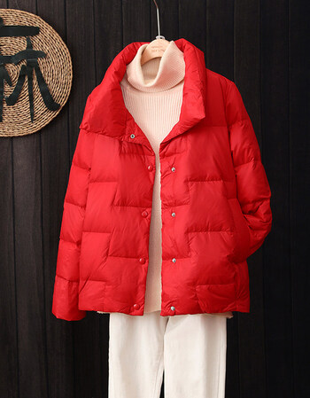 浪莎轻薄羽绒服女新款女短款白鸭绒休闲外套冬季女士女生冬天轻便保暖